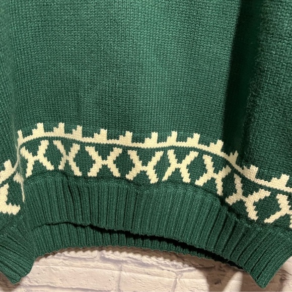✨Host Pick✨ Brunette The Label Fair Isle Forest Green  Sweater Size M/L - Picture 5 of 10
